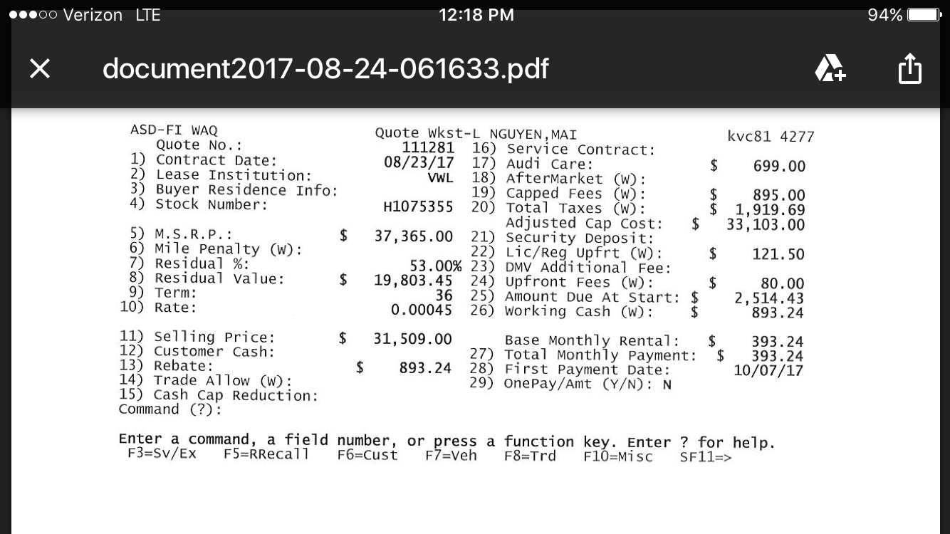 2017 Audi A3 Lease Deals And Prices Page 15 Car Forums At Im Concerned About Item 25 Of Amount Due At Start And How That All Gets Factored In
