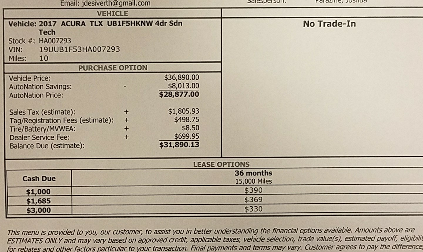 2017 Acura Tlx Lease Questions Page 7 Car Forums At Edmunds Does This Deal Look I Would Do 1000 Up Front