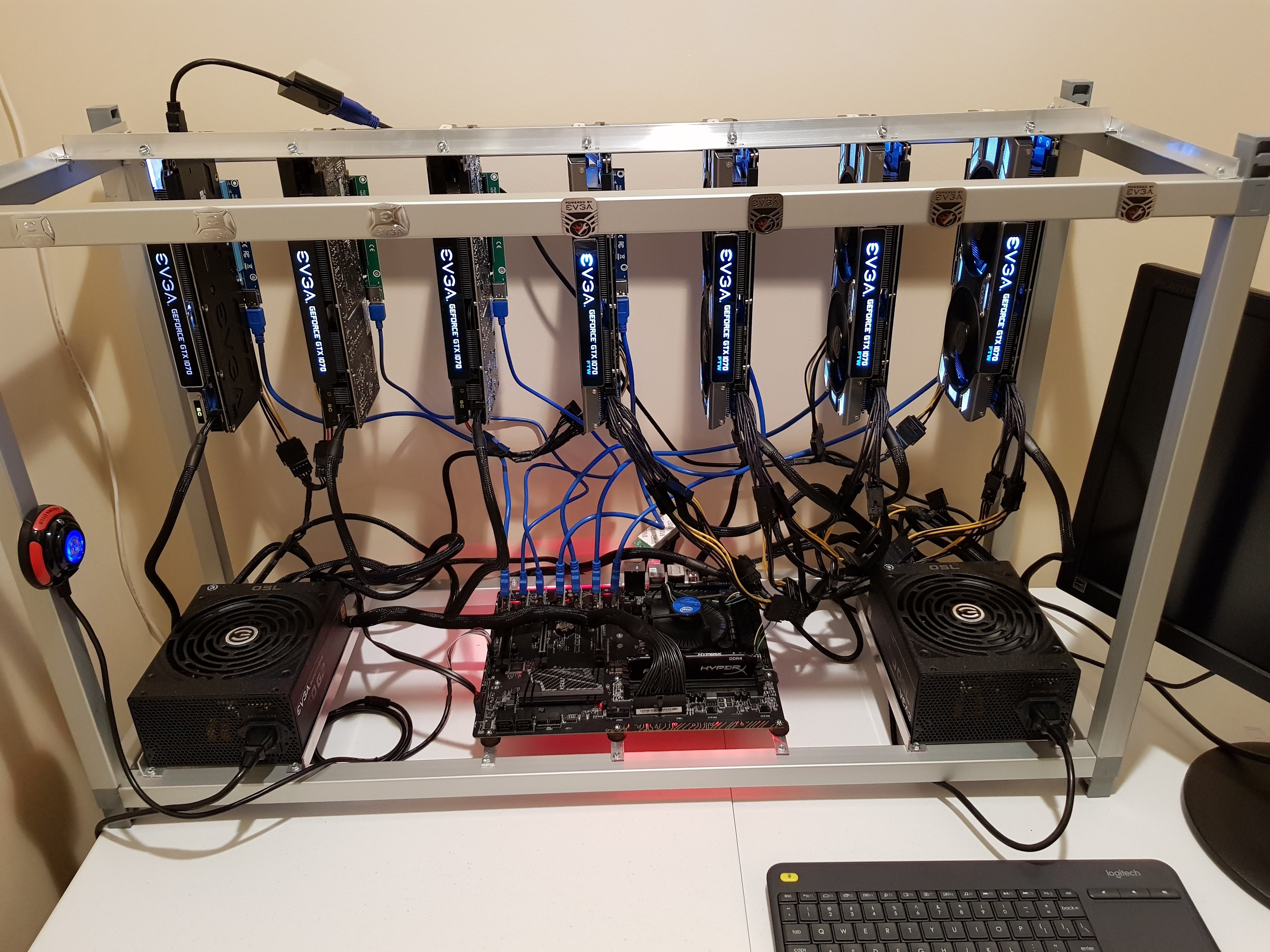 Ethereum mining @ 1GH/s: 40 x GPUs = $5000+ per month