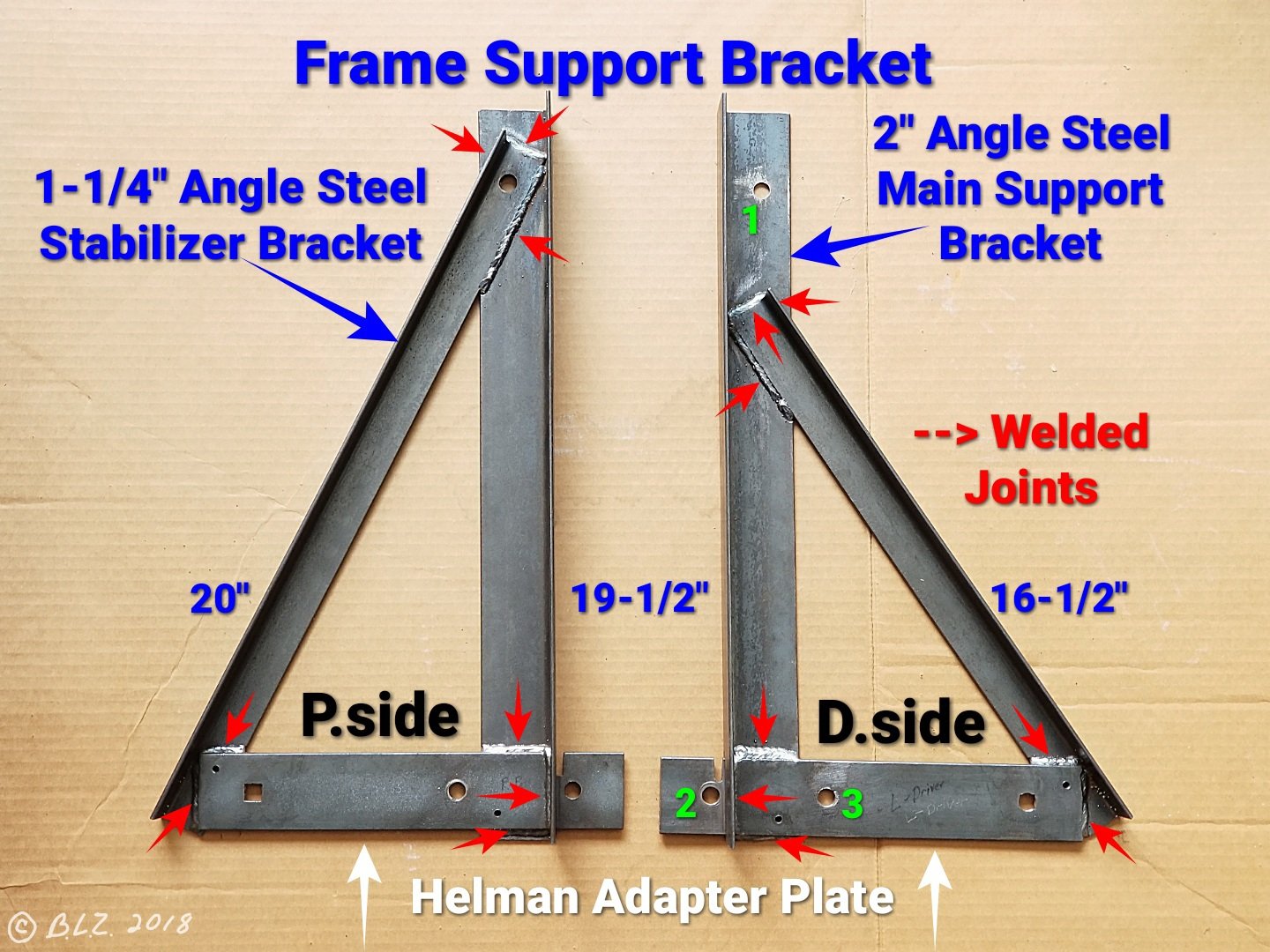 Frame Support Bracket for Rear Scissor Jack Levelers Mod