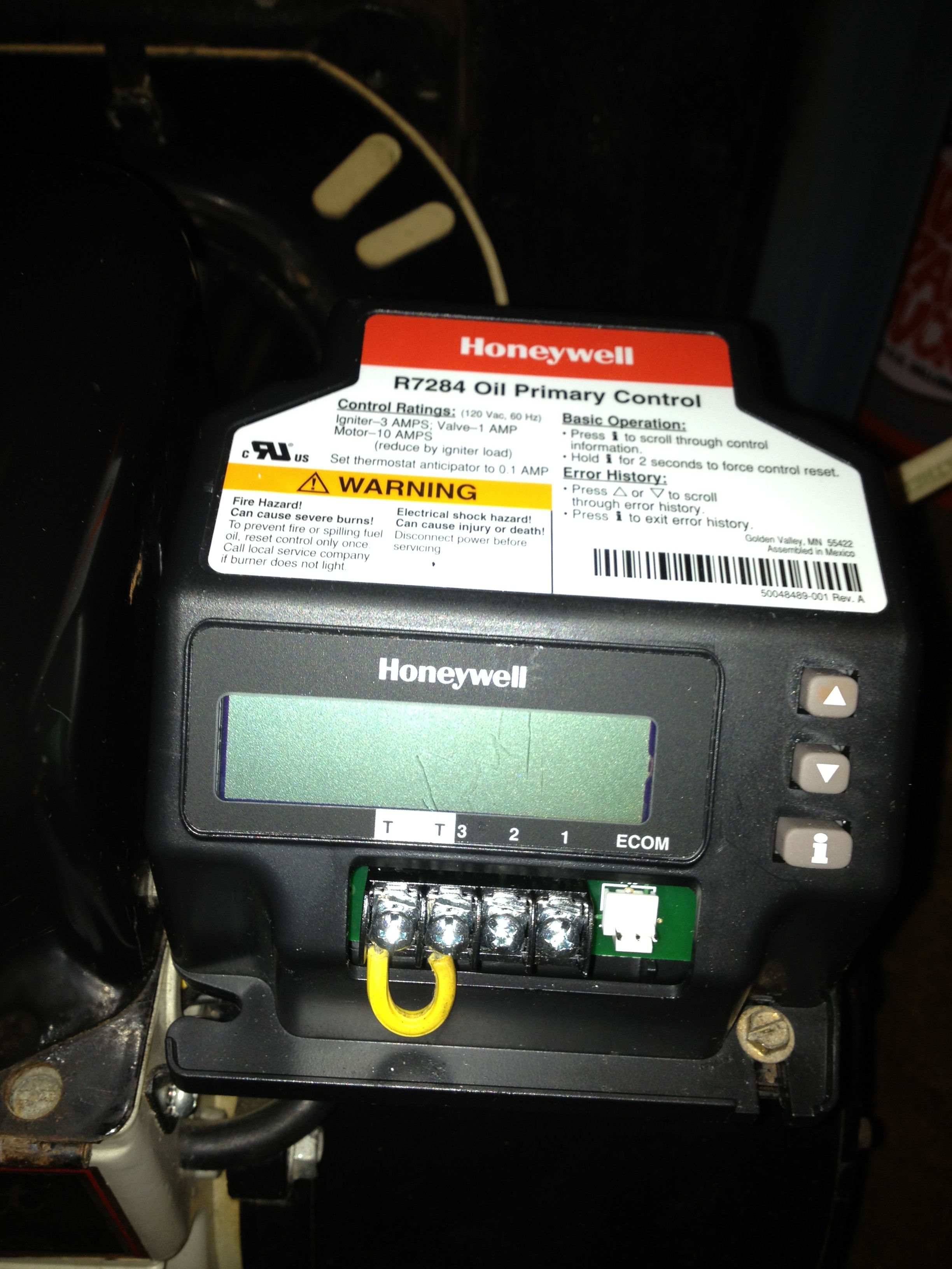 Honeywell R7284U oil primary — Heating Help: The Wall aquastat control wiring schematic 