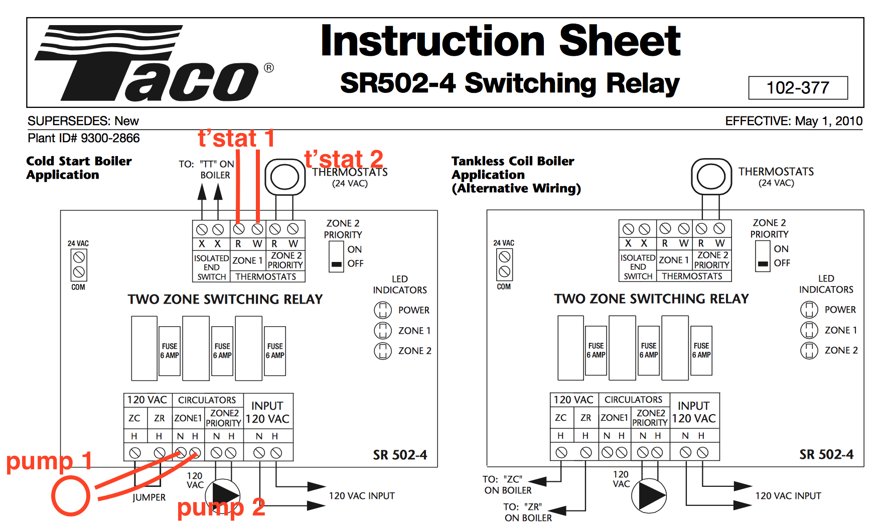 How To Wire Taco Sr501