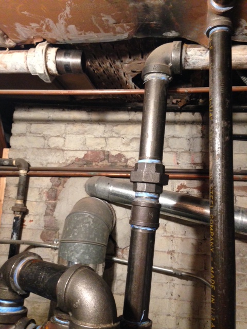 Drop header going in — Heating Help: The Wall