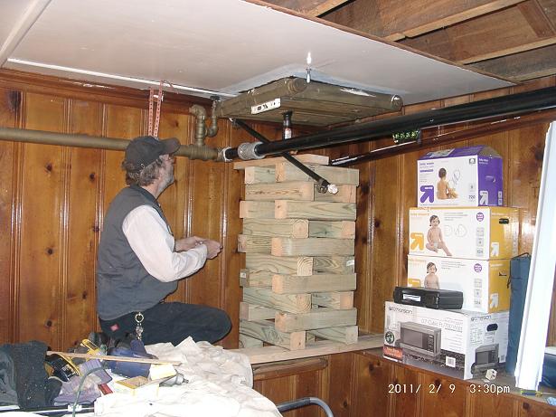 Re-hanging a ceiling radiator — Heating Help: The Wall