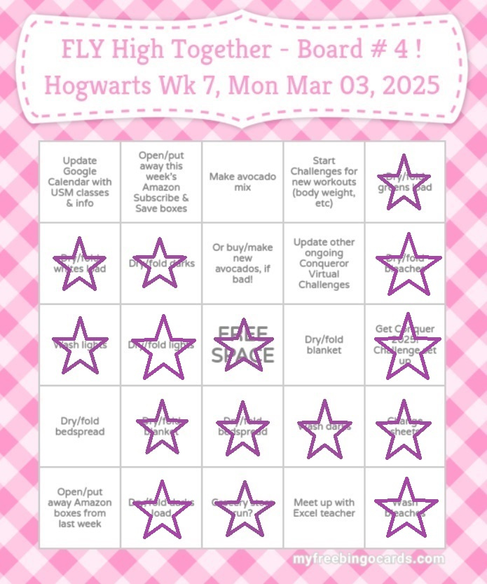 Bingo Fly High Together 03 05 25 Weekly Focus Bingo! d2 - checking off done tasks, cropped jpeg Board #4 of 4.jpg