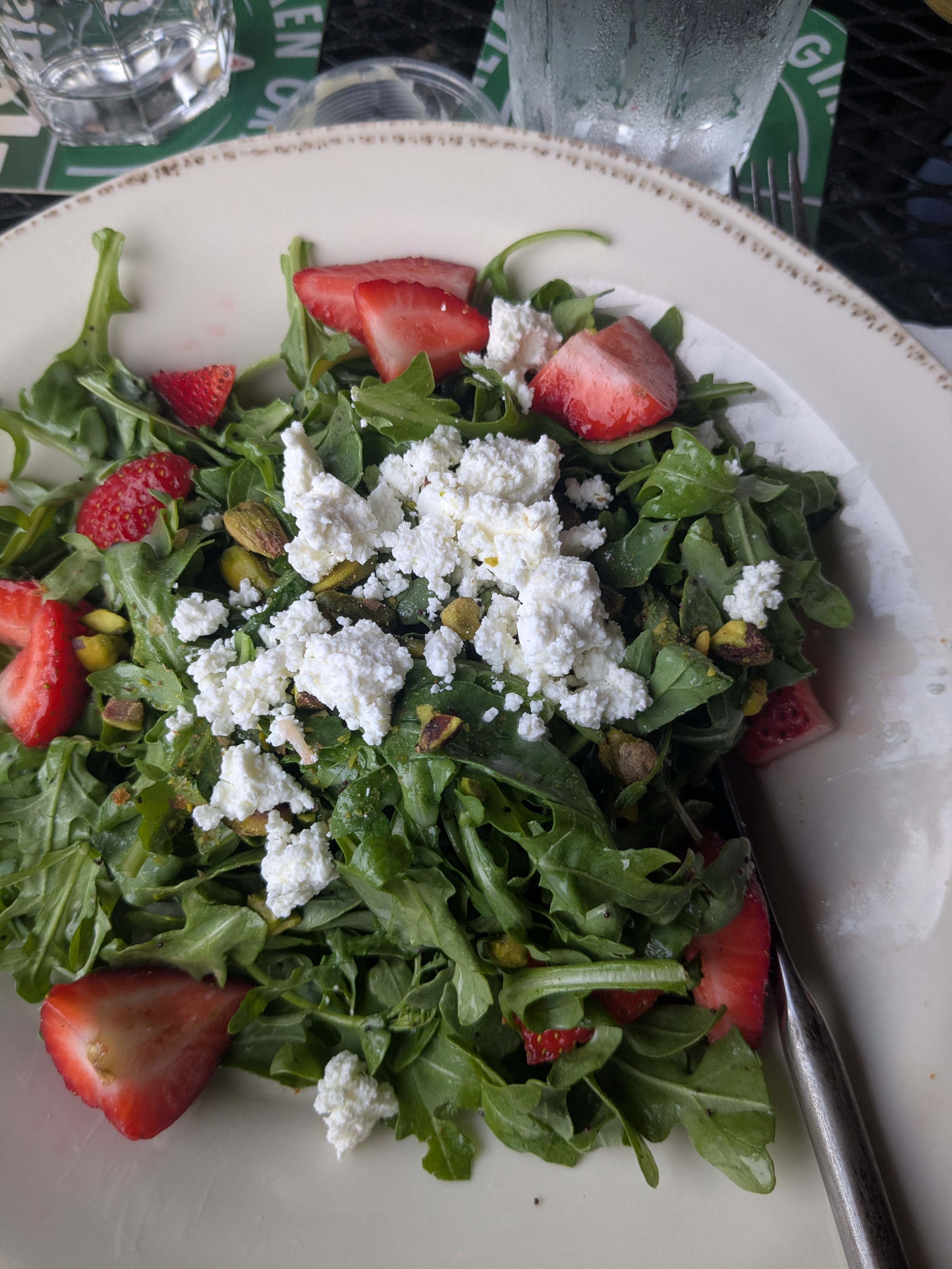Me - Fruit & Veggies, 07 14 25 Me  Strawberry Pistachio Salad from Boone's, lunch with Kelly & Kev,  1 food pic.jpg