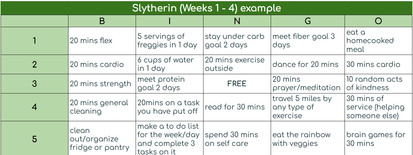 Bingo Hogwarts T56 Example Board, Slytherin Houe, F2F Example Board as well  08 26 25.png