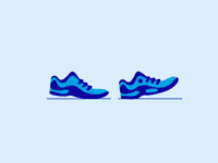 GIF Walking sneakers in blue SS team Fall 25 for walking goal Prac week.gif