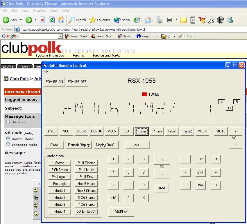 RS232 PC Control Software for Rotel RSP/RSX Owners — Polk Audio Forum