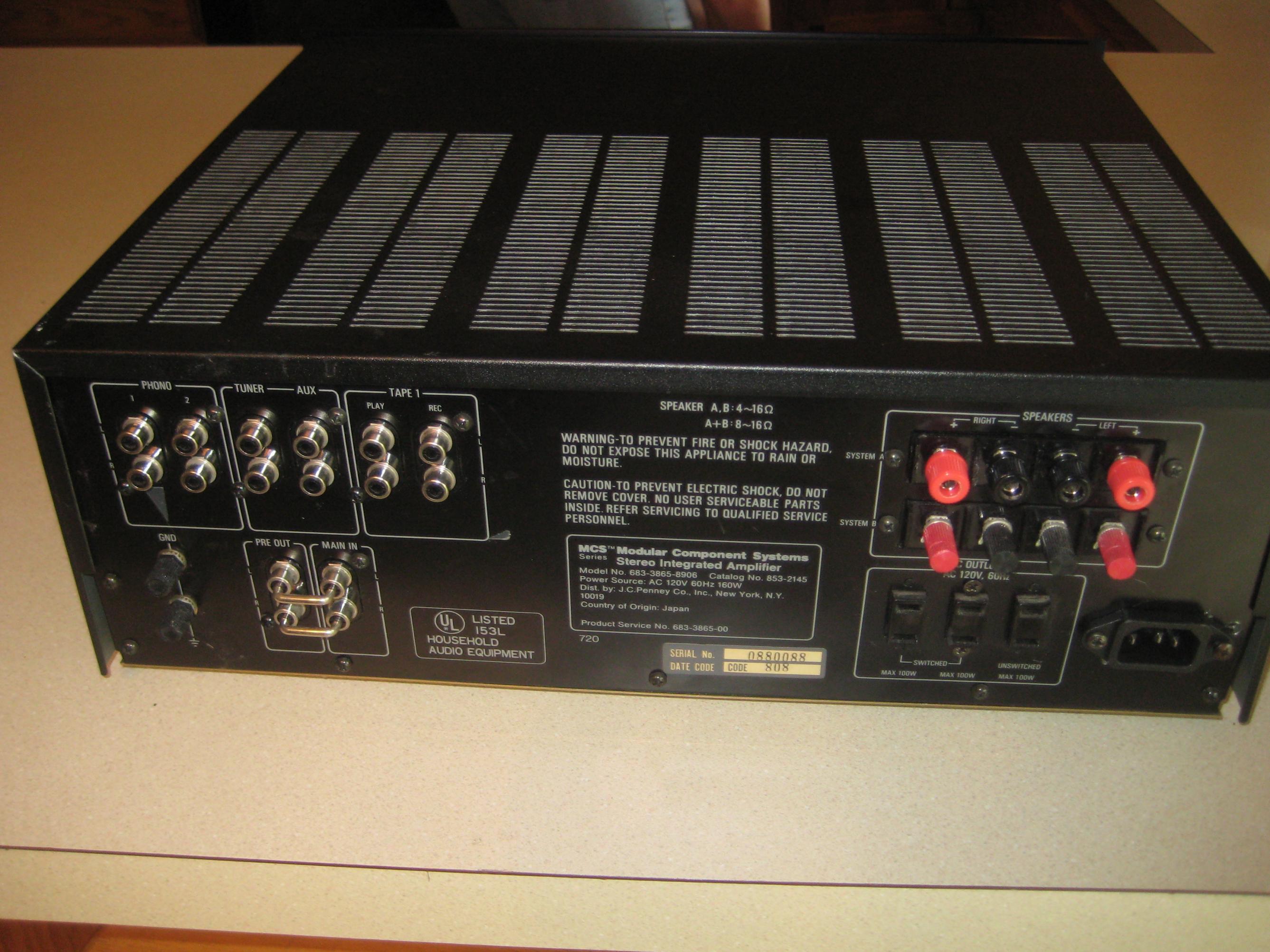 MCS 3865 integrated amp (NEC AUA 8000) — Polk Audio Forum