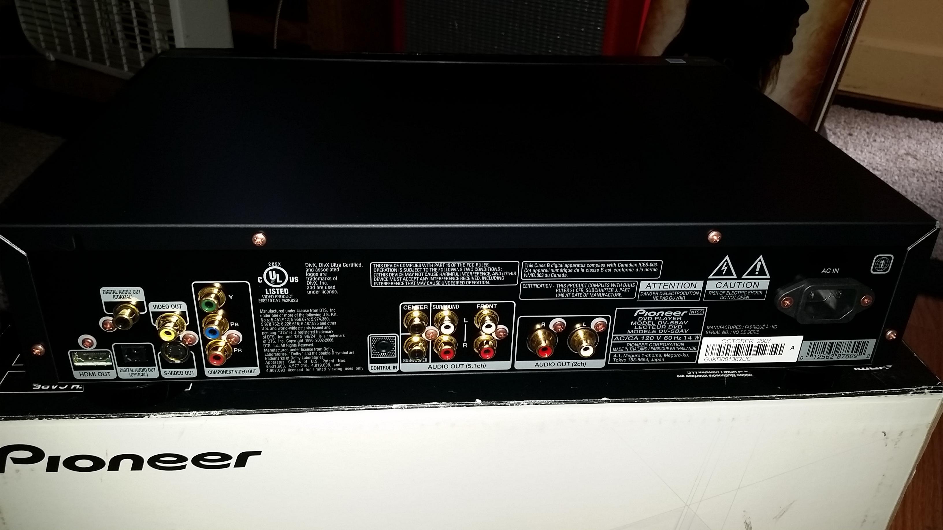 Just picked up a Pioneer Elite DV58AV universal DVD player — Polk Audio