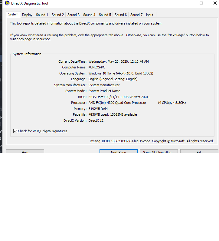 Please update directx. Please update directx