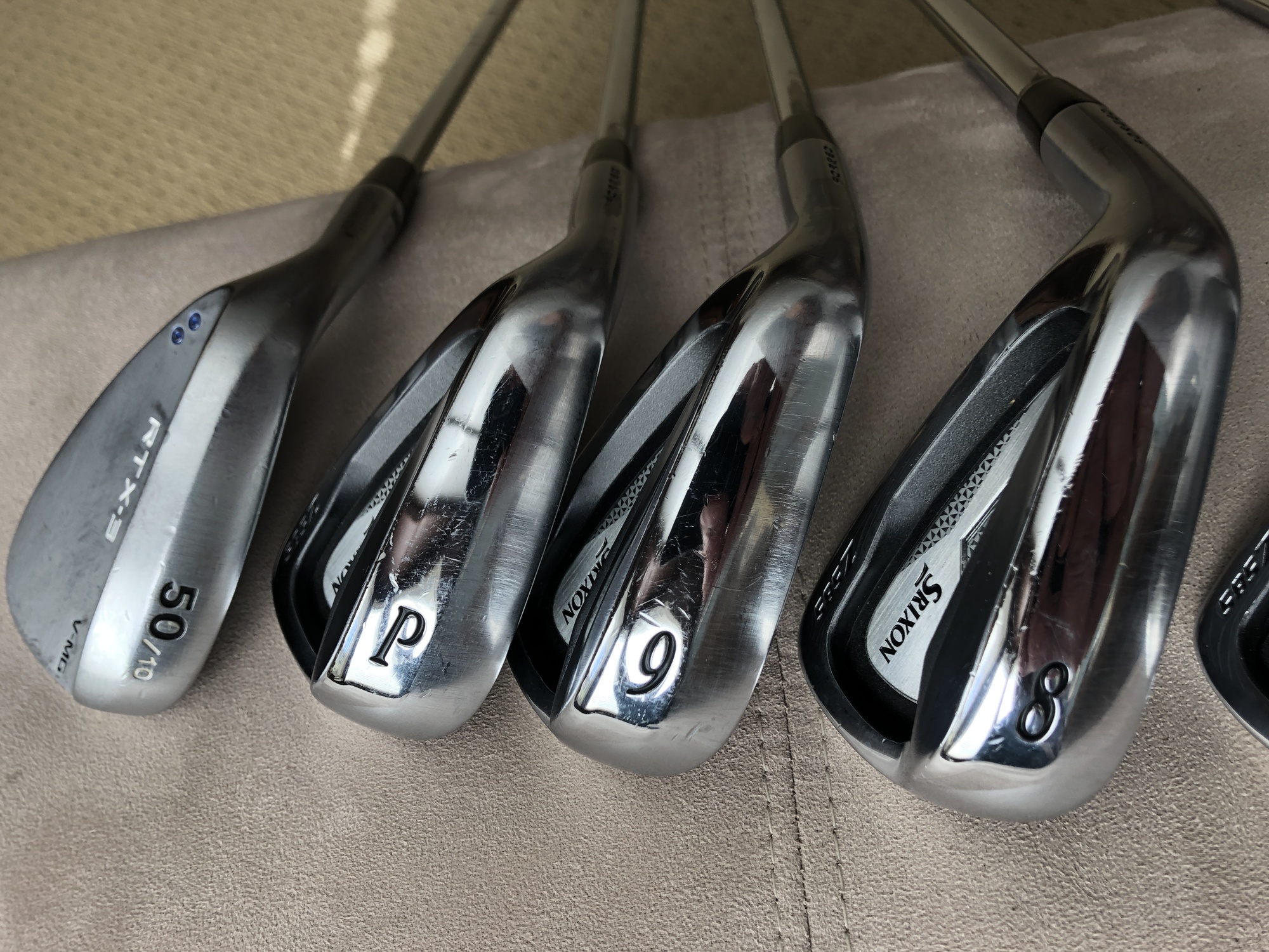 Srixon Z585 5PW irons KBS shafts + Cleveland RTX3 50 degree gap wedge