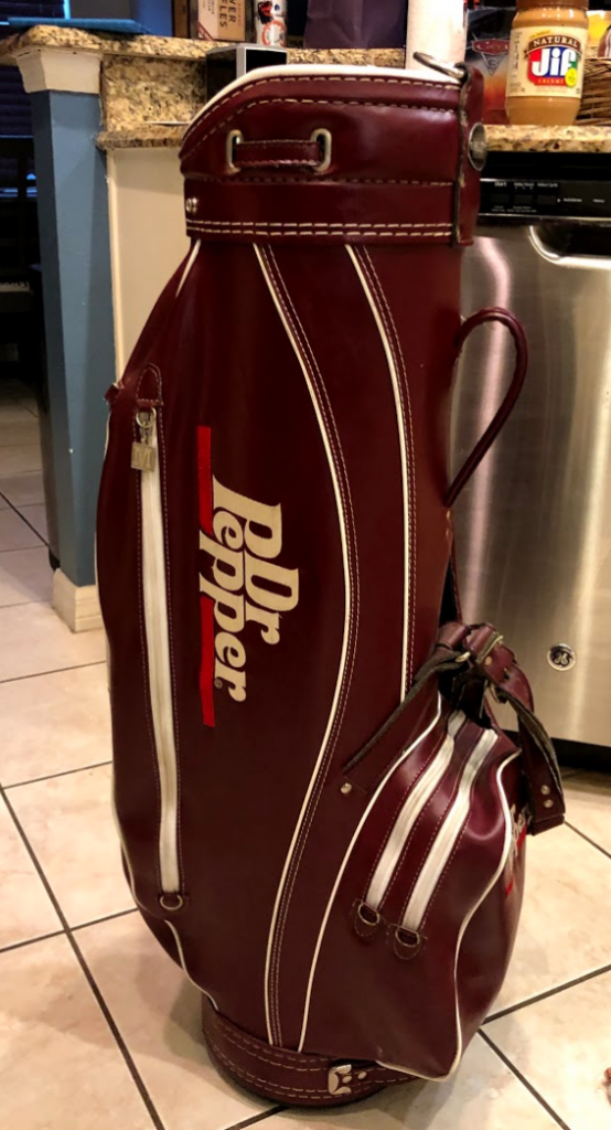 Vintage Dr. Pepper Ron Miller Pro Model Staff/Cart Golf Bag in Great