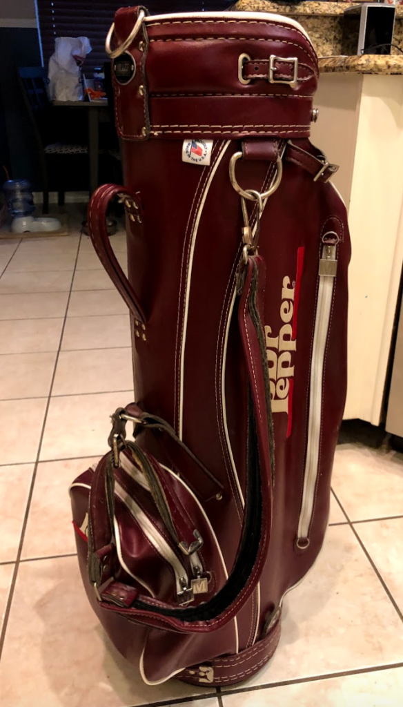 Vintage Dr. Pepper Ron Miller Pro Model Staff/Cart Golf Bag in Great