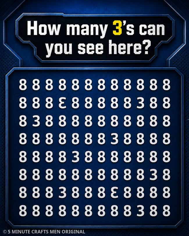 a grid of 8s and 3s