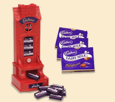 A red Cadbury's single chocolate dispenser