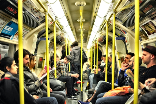 A busy tube carriage