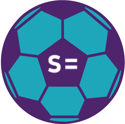 A football in Scope colours - purple and teal branded with the Scope logo.