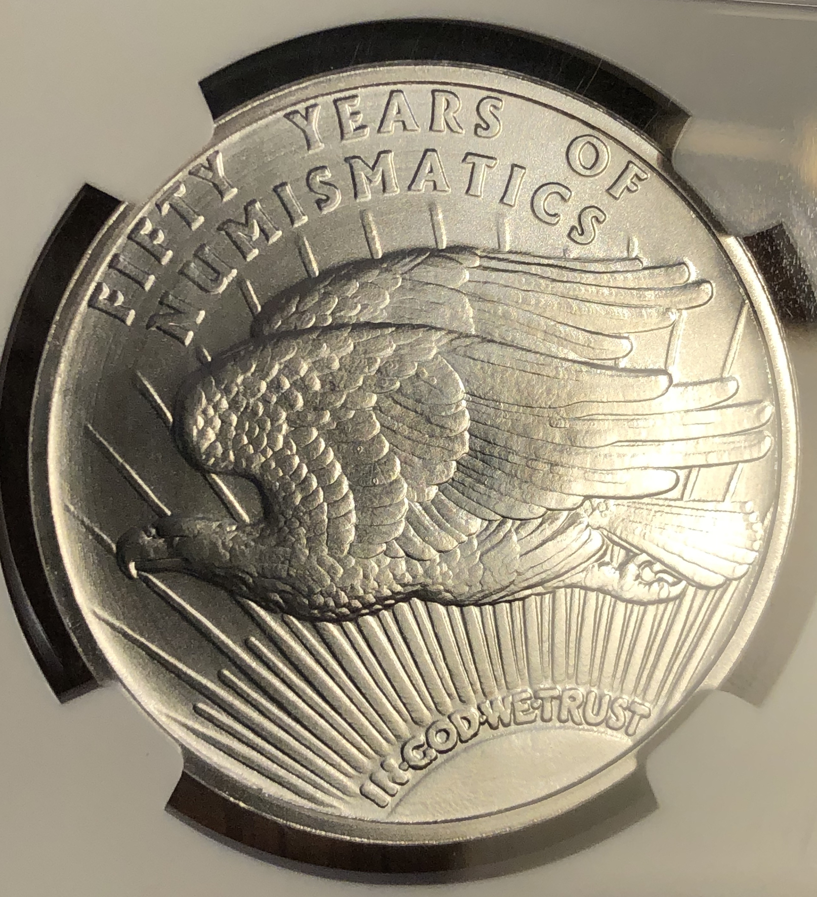 Sarasota coin club 50th anniversary sample slab — Collectors Universe