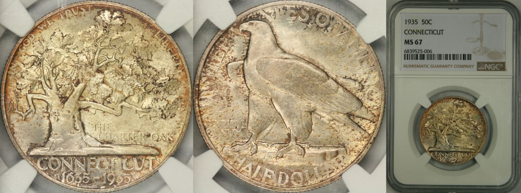 image for: 1935 Connecticut 50c NGC MS67