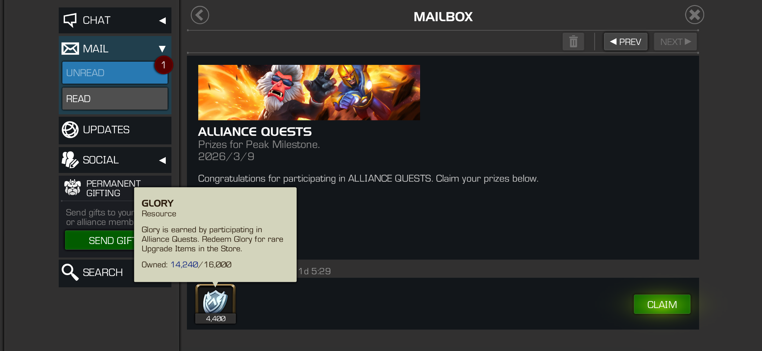 Update on the Glory currency - Marvel Contest of Champions