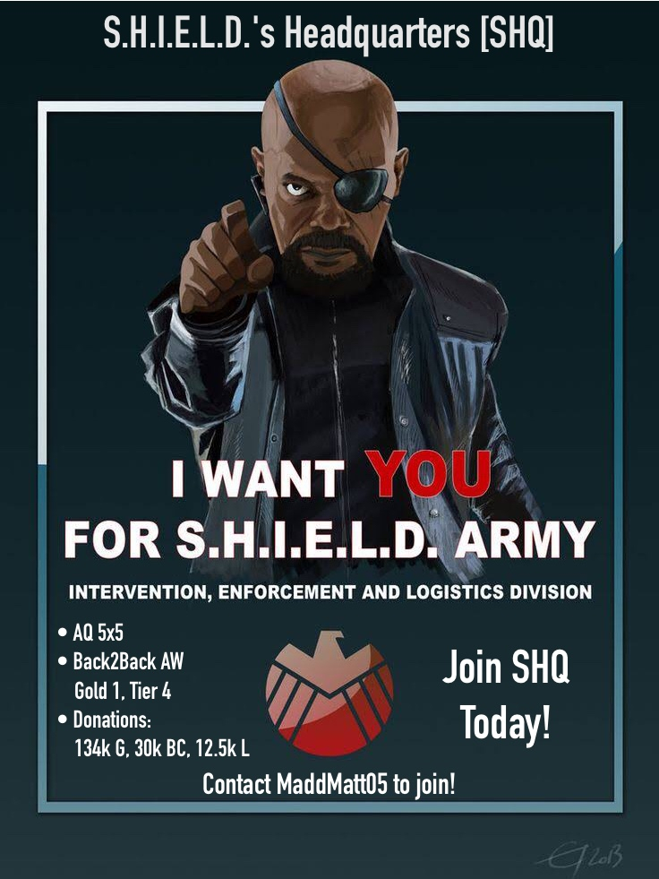 S H I E L D Hq 5x5 Gold 1 Aw Tier 4 Now Recruiting Marvel Contest Of Champions