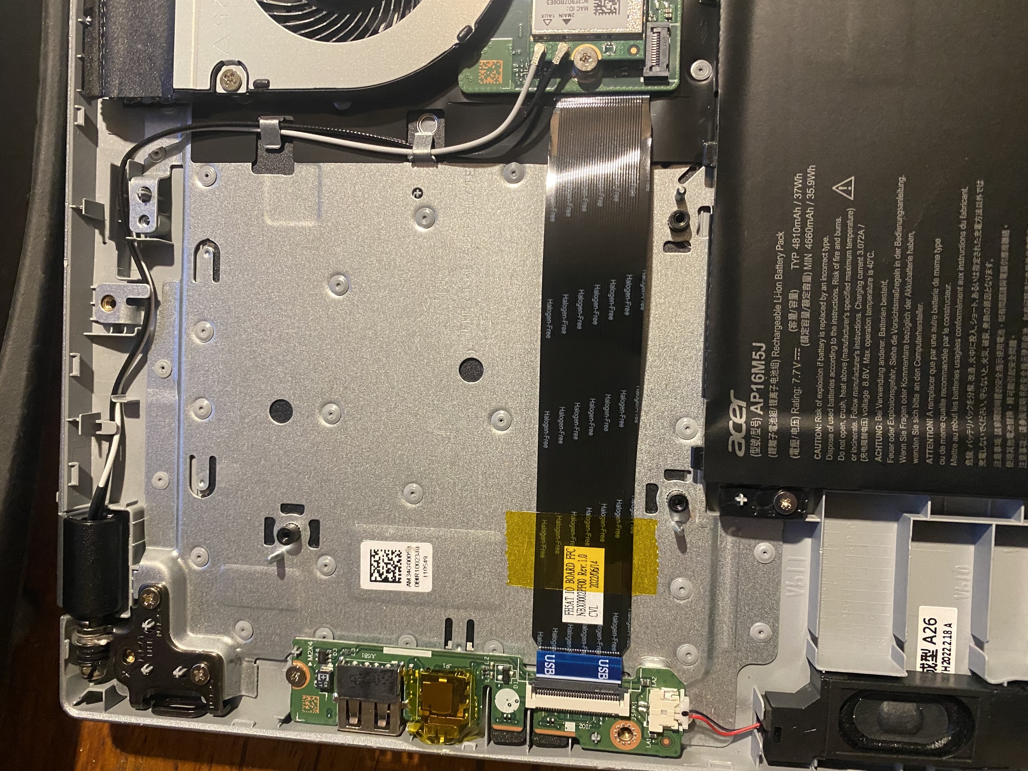 Custodia In Pelle Blu Per Acer Aspire 3 A315-58-7122 | Serie Profile | Interno In Microfibra