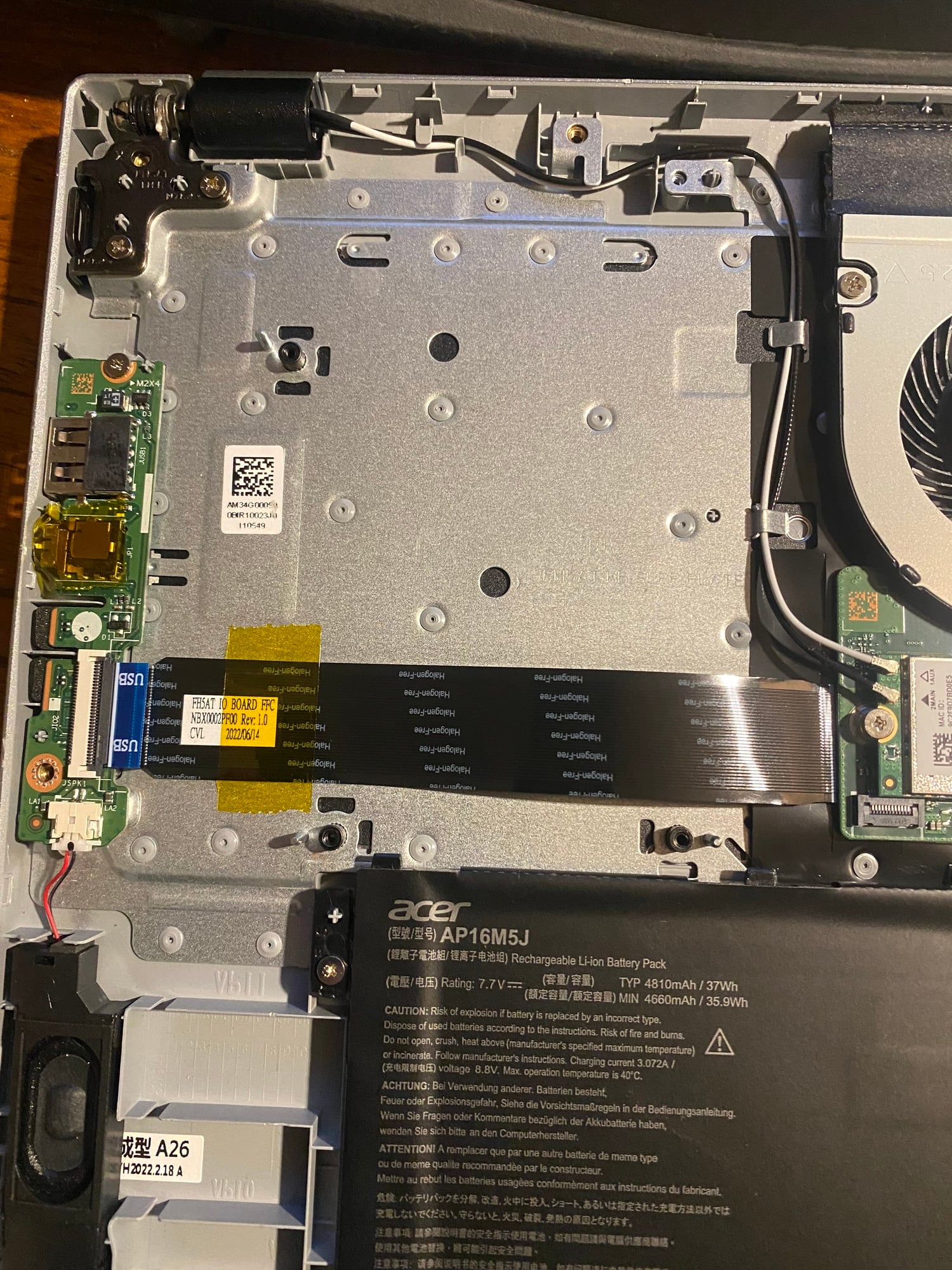 Custodia In Pelle Blu Per Acer Aspire 3 A315-58-7122 | Serie Profile | Interno In Microfibra