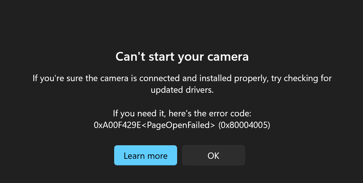 Camera not working on Acer Swift , Error Coming - Acer Community
