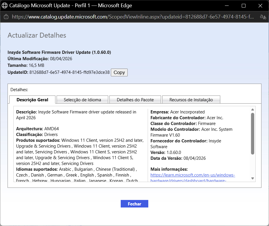 ESPRIMO D556/PX BIOS最新 Win11Pro WIFI #01 Possível bug de Firmware ACPI/SBIOS e ausência de um método