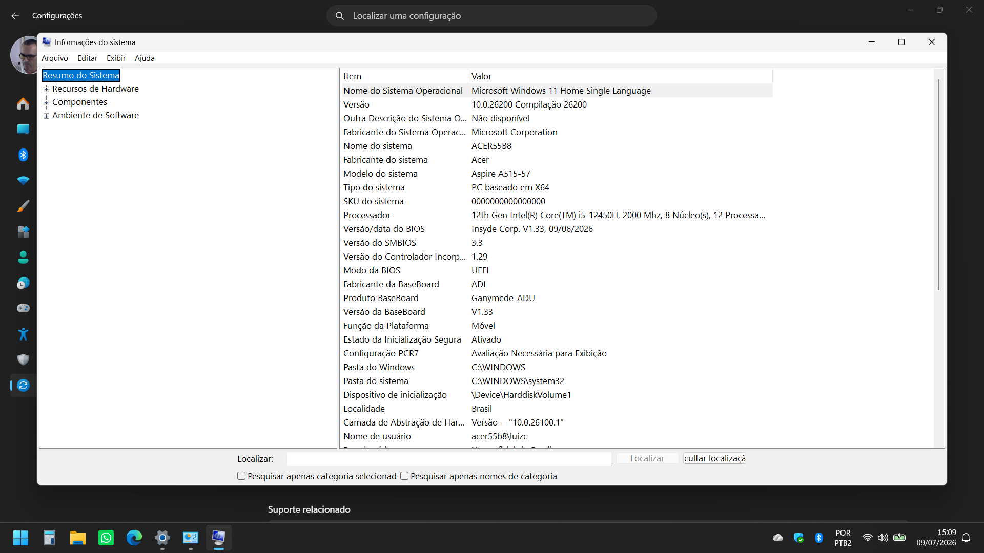 Atualização da Bios Acer A5-515-55B8 - Acer Community