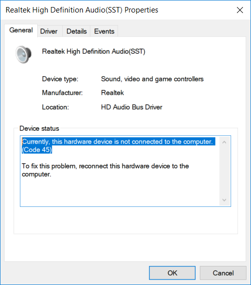 Intel smart sound technology driver windows 10 not working