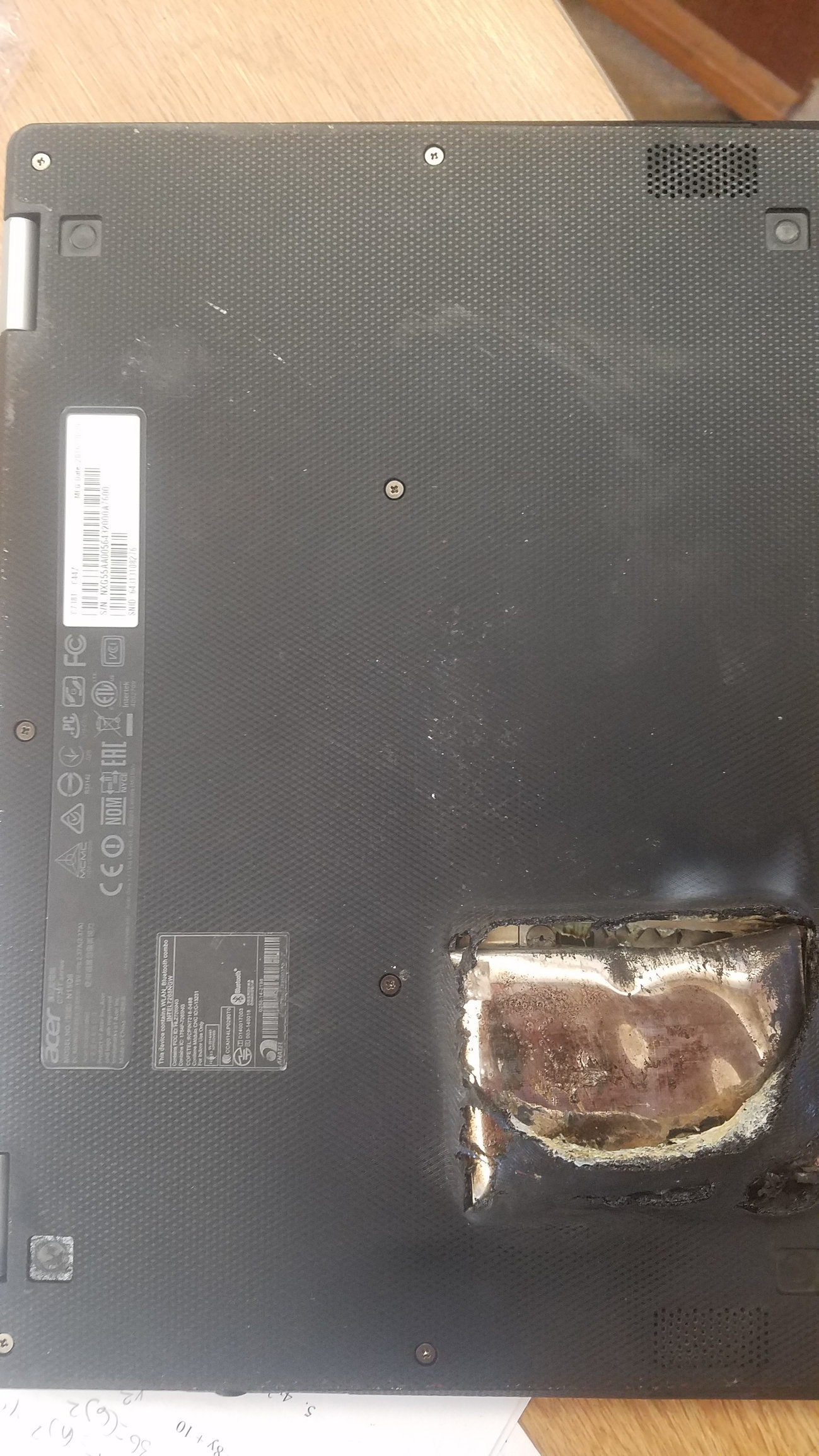 Chromebook C738T Battery Failure Overheat blown and melt, possible replacement? — Acer Community