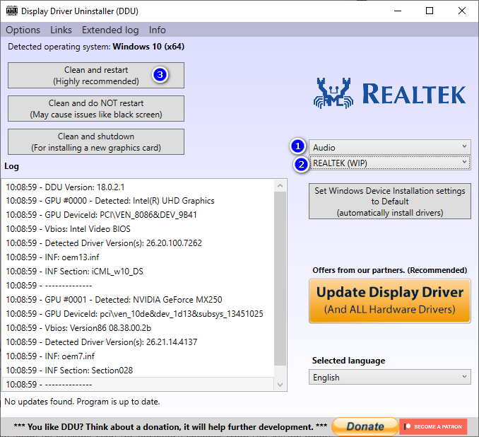 realtek ethernet controller driver windows 10 install hang