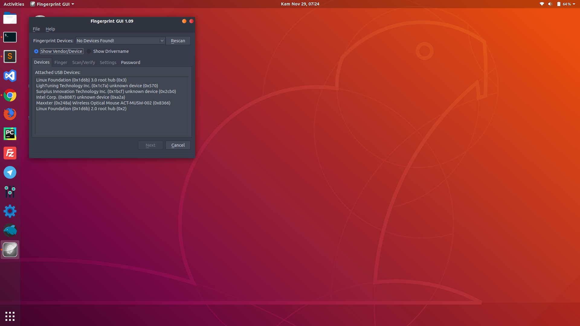 ubuntu install fingerprint reader