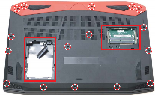 Hard drive installation instructions for Predator Helios 300