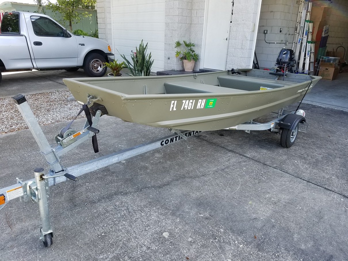 2017 12" Tracker Jon Boat, Motor &amp; Trailer â
