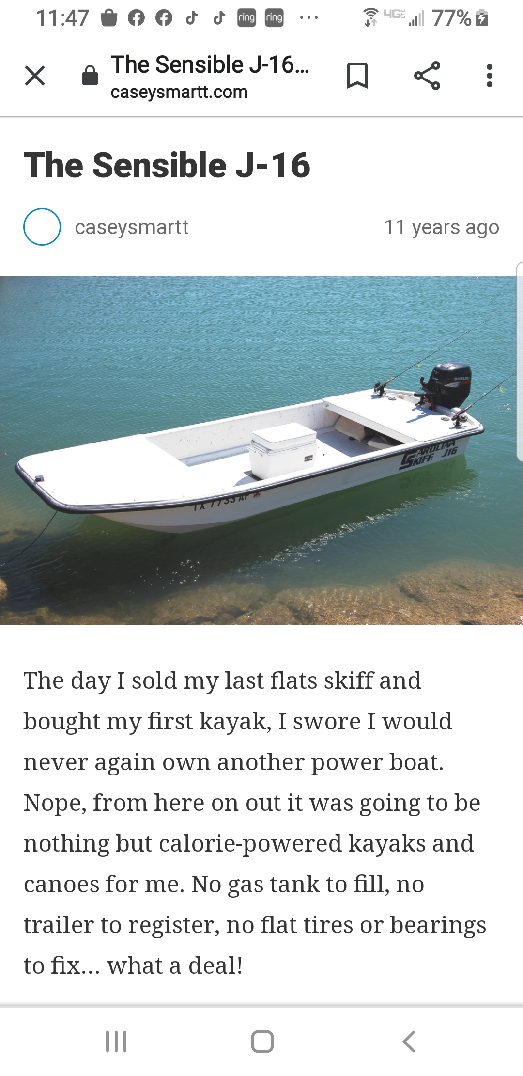 Tiller handled Carolina skiff j16 — Florida Sportsman