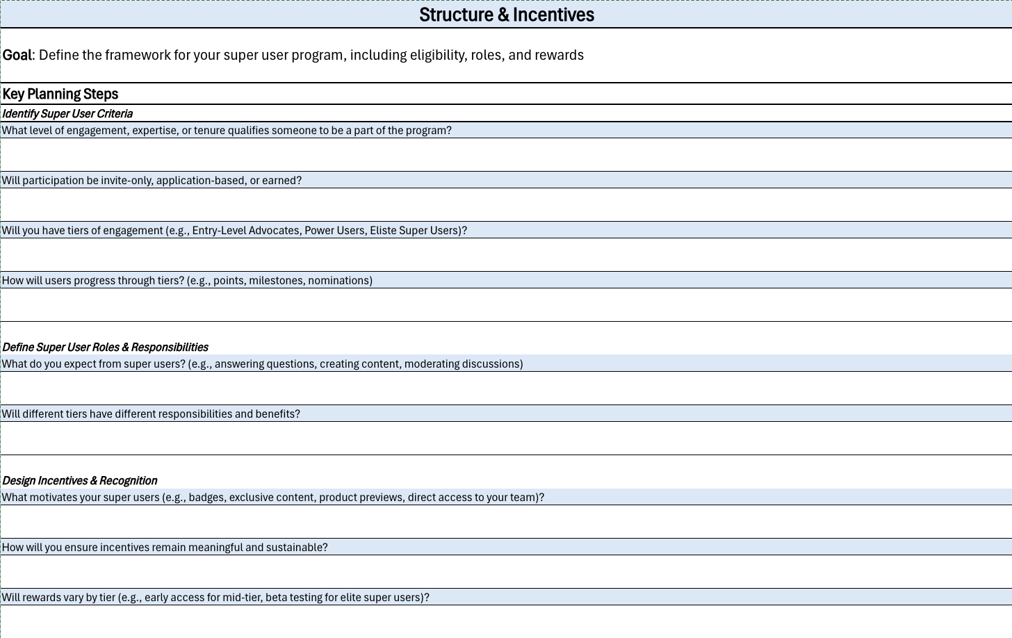 📋 Super User Program Planning Template - The Success Community