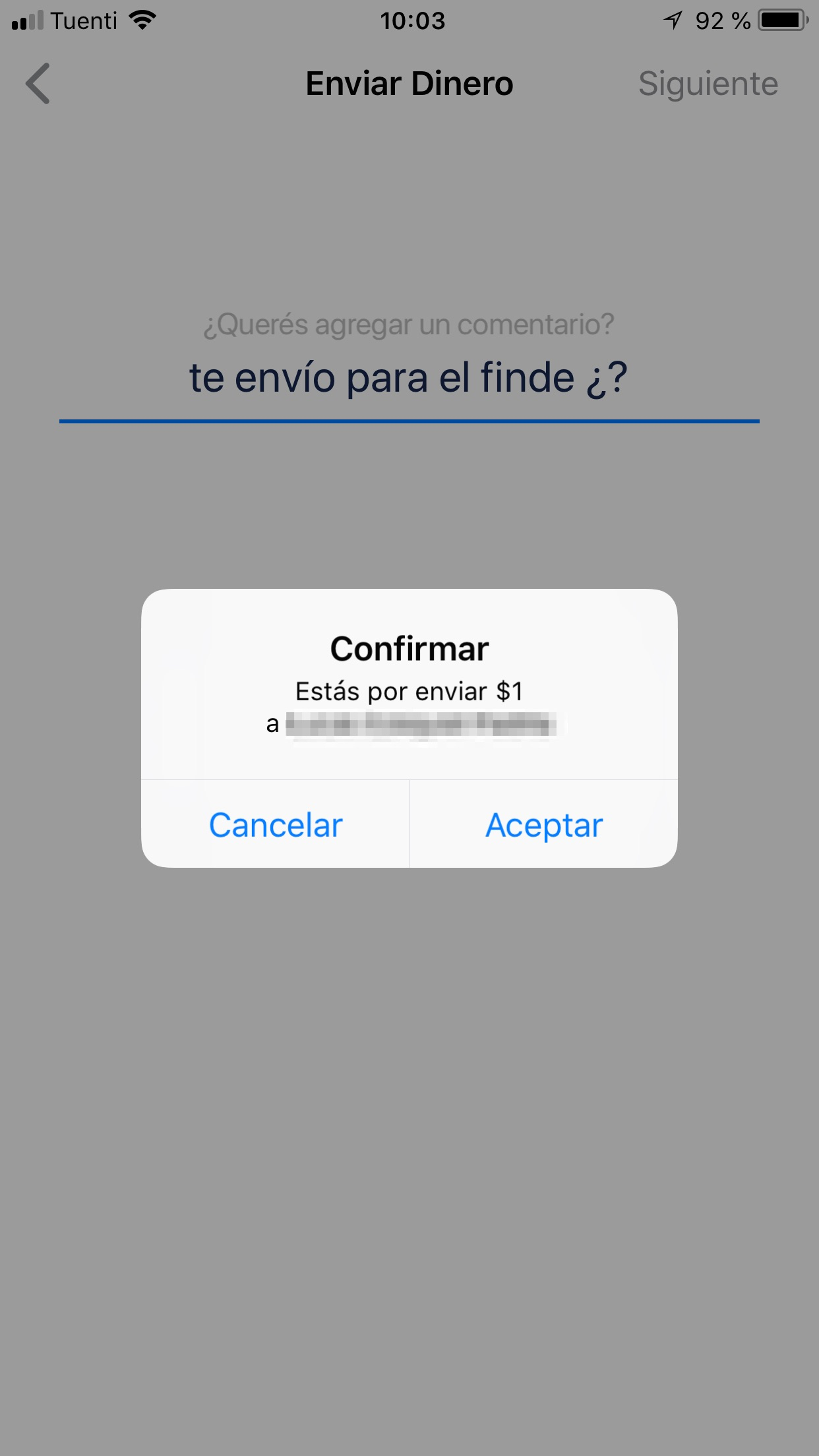 Transfiriendo plata a un amigo a través de Ualá Transfiriendo plata a un amigo a través de Ualá
