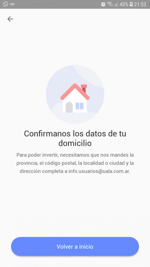 Cambio de domicilio — Comunidad Ualá