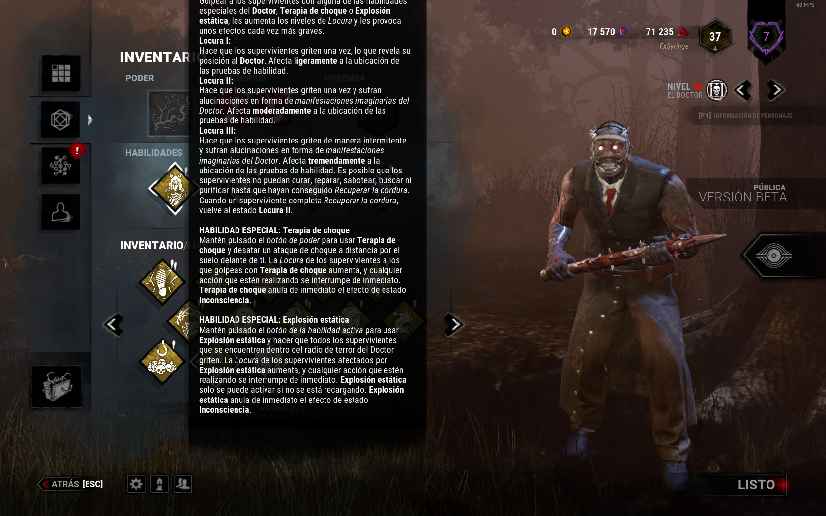 Text box cut from HUD Doctor power — Dead By Daylight