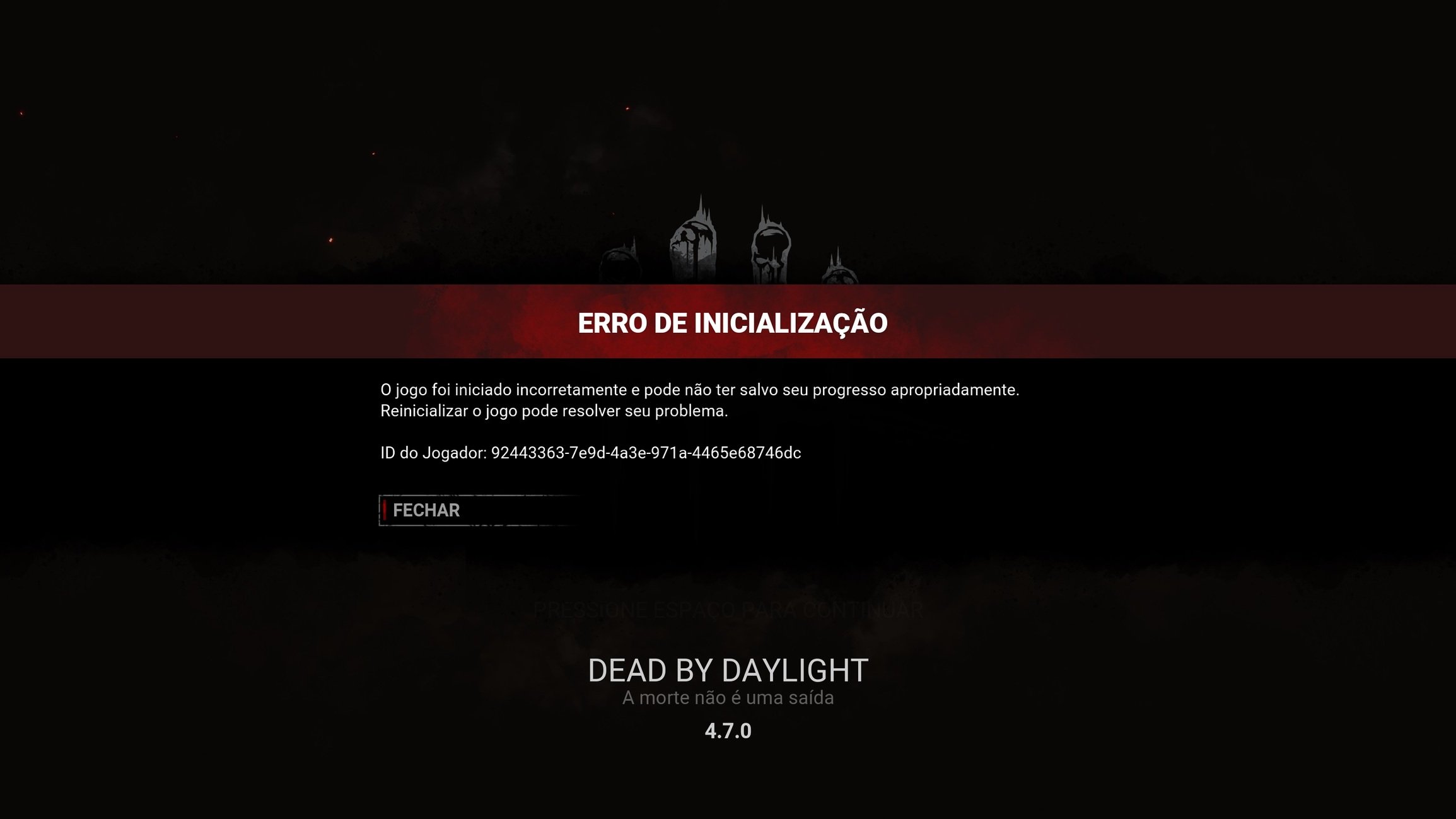 initialization error in PC — Dead By Daylight