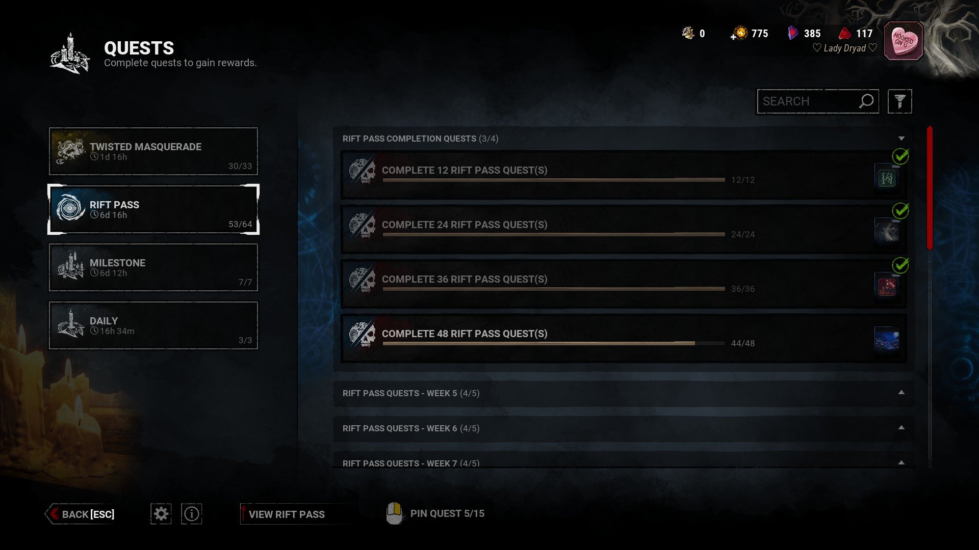 Dead By Daylight, Rift Pass Completion Stuck.jpg