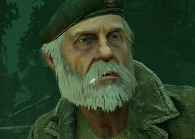 Face front view of Bills Cigarette being lit in trial