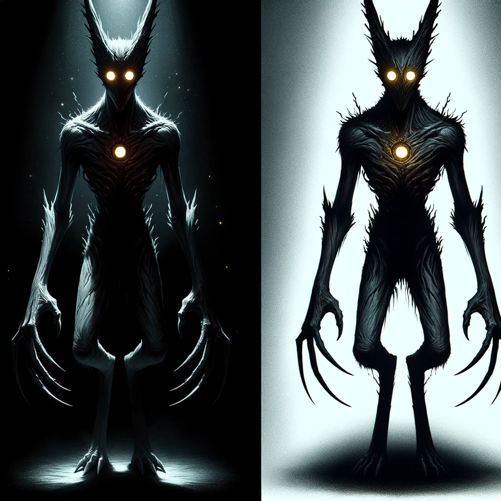 DALL·E 2024-01-09 16.46.48 - An adaptation of the horror video game character 'The Ritual', designed to be difficult to see. The character keeps its tall, human-shaped form with g.png