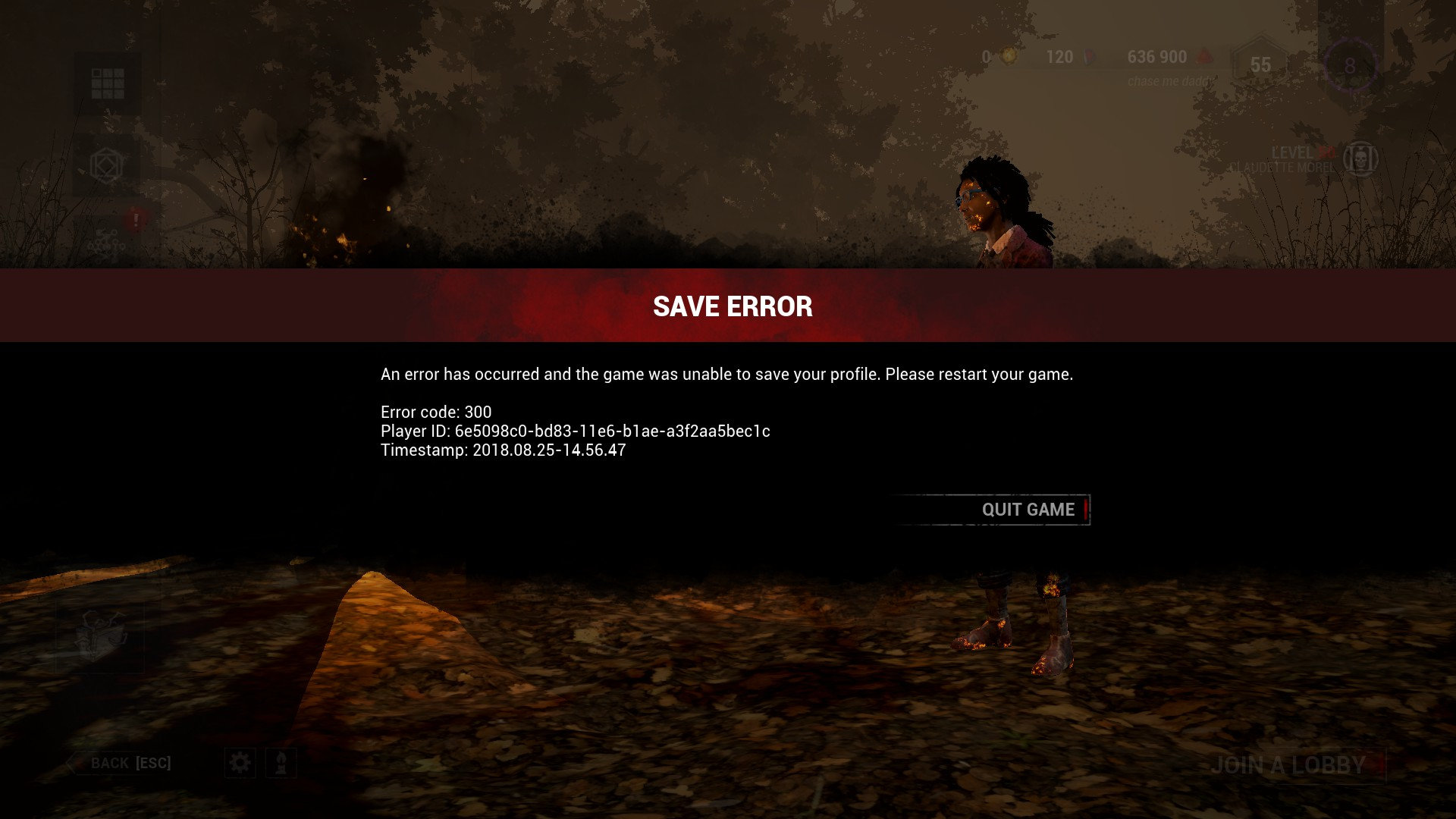 Does anyone know how to fix this save game error? — Dead By Daylight