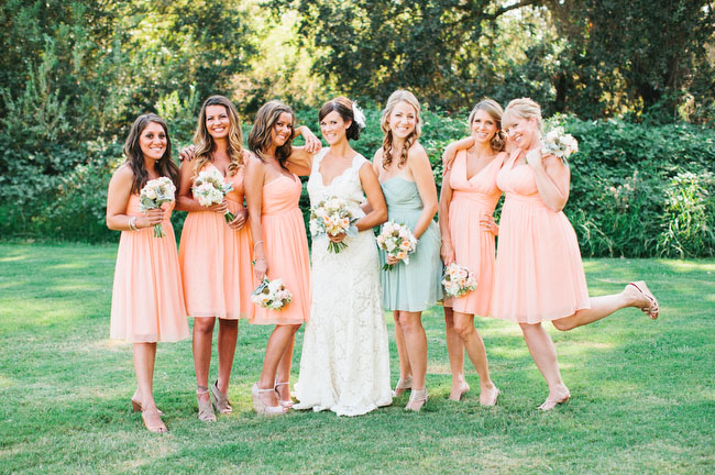 Soft peach bridesmaid dresses Clearance