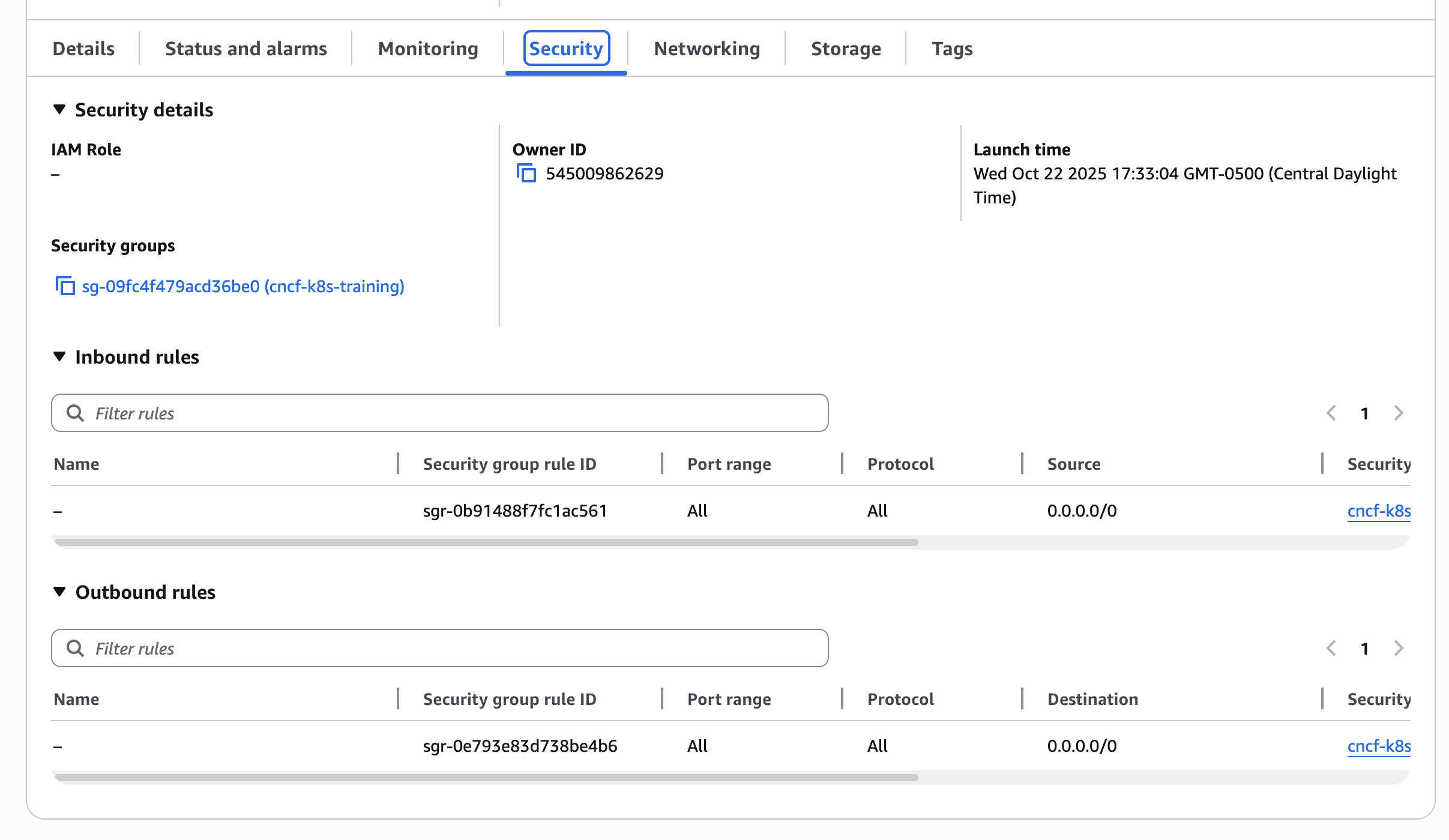 ec2 Security Settings